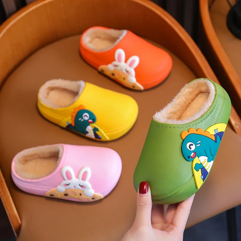 

Boys' Cotton Slippers Children's Slippers Winter Non-Slip Girls' Indoor Waterproof Girls' Cotton Slippers Home Baby Furry Shoes