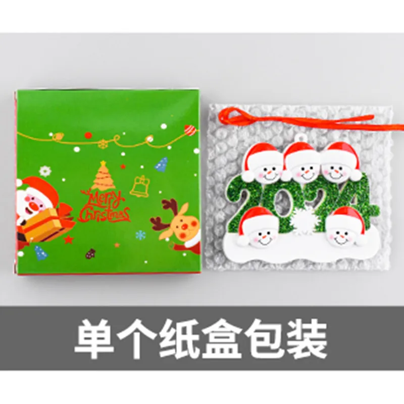 2025 Family Christmas Resin Pendant DIY Handwritten Name Christmas Snowman Christmas Tree Decoration