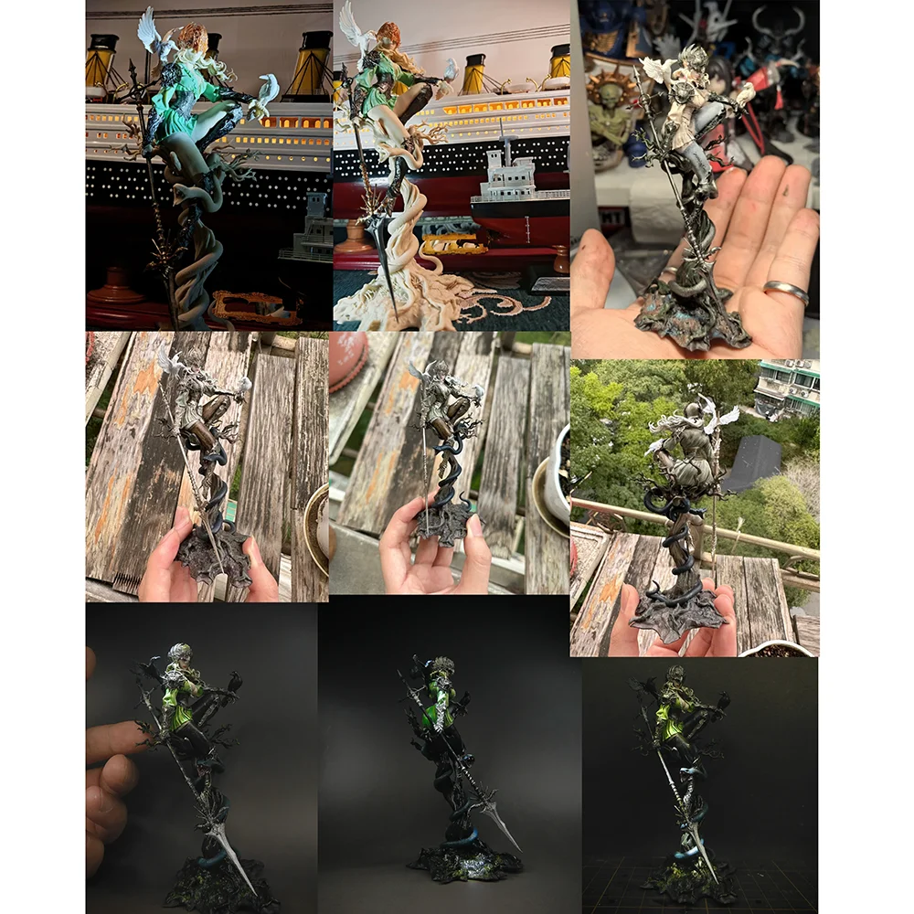 1PC 3d Printed Resin Model Dark Fantasy Crows Queen Norse Mythology Self-assembly Figurines DIY Coloring Models Gifts