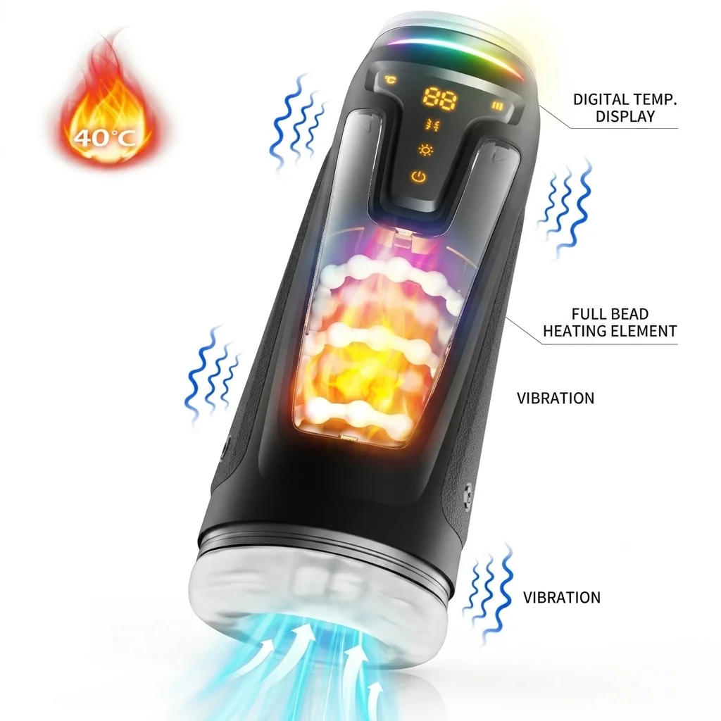 Y-Pao Automatic Male Masturbator Vibrador for Men, 17 Modes Thrusting Heating Sucking Machine, Vaginette Adult Sex Toys for Men