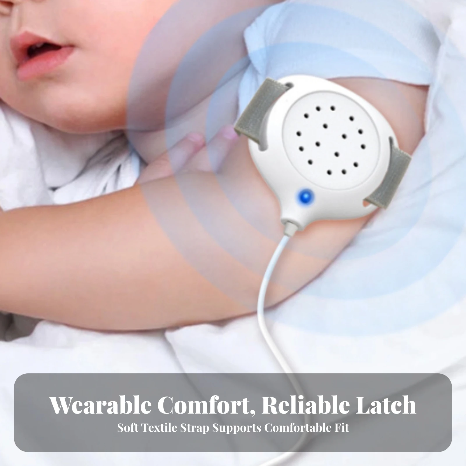 Urine Wetness Alarm with Attachable Sensor Loud Bedwetting Alarm Device Sound Wired for Children, Nighttime Monitoring