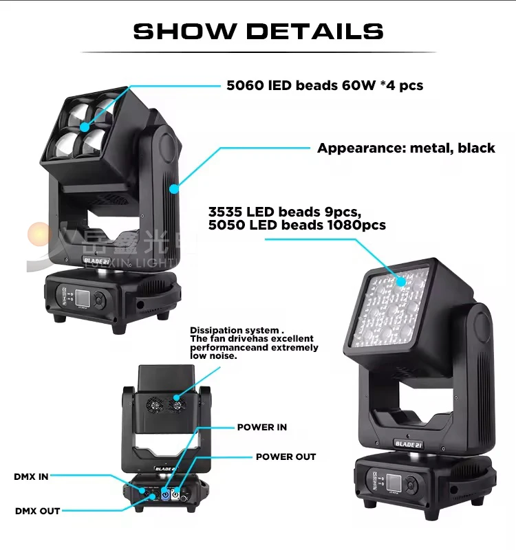 4 Uds + 9 Uds LED de doble cara infinito efecto de luz con cabezal móvil Dj Dmx luz de escenario barra de discoteca