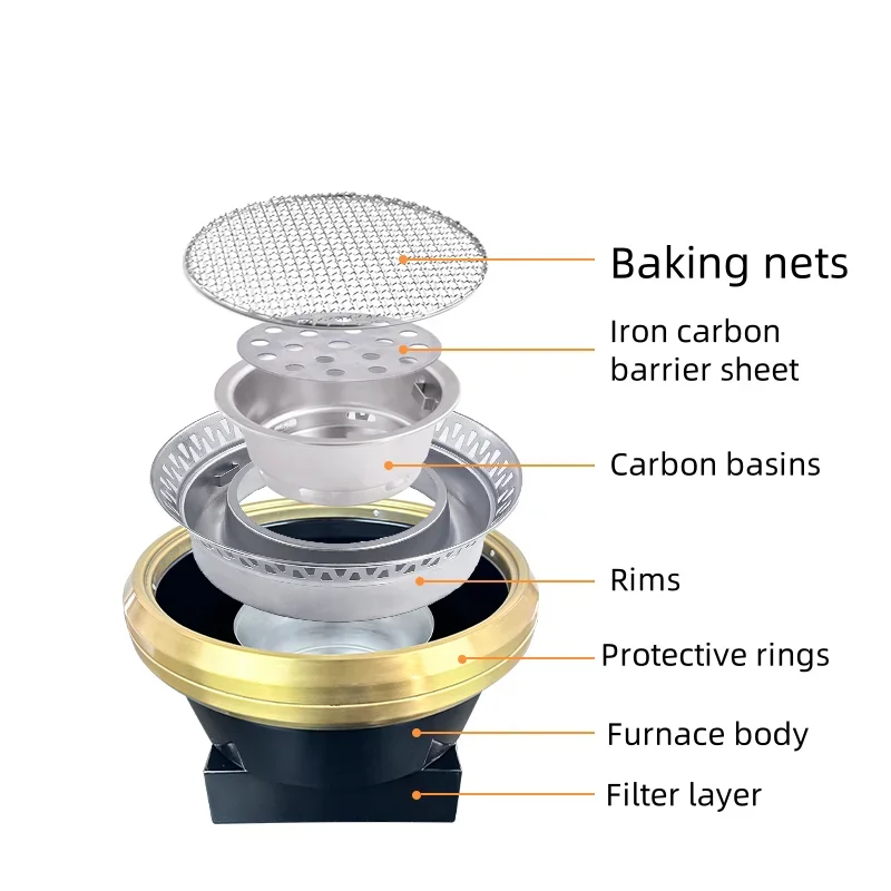 2026 Japanese Charcoal Barbecue Grill Embedded Carbon Grill Indoor Smokeless Carbon Bbq Grill