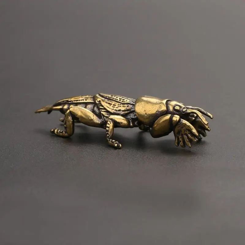 2026 Handmade Brass Hermit Crab Figurine Mini Sea Animal Desktop Ornament Vintage Bronze Ware Tea Pet Craft