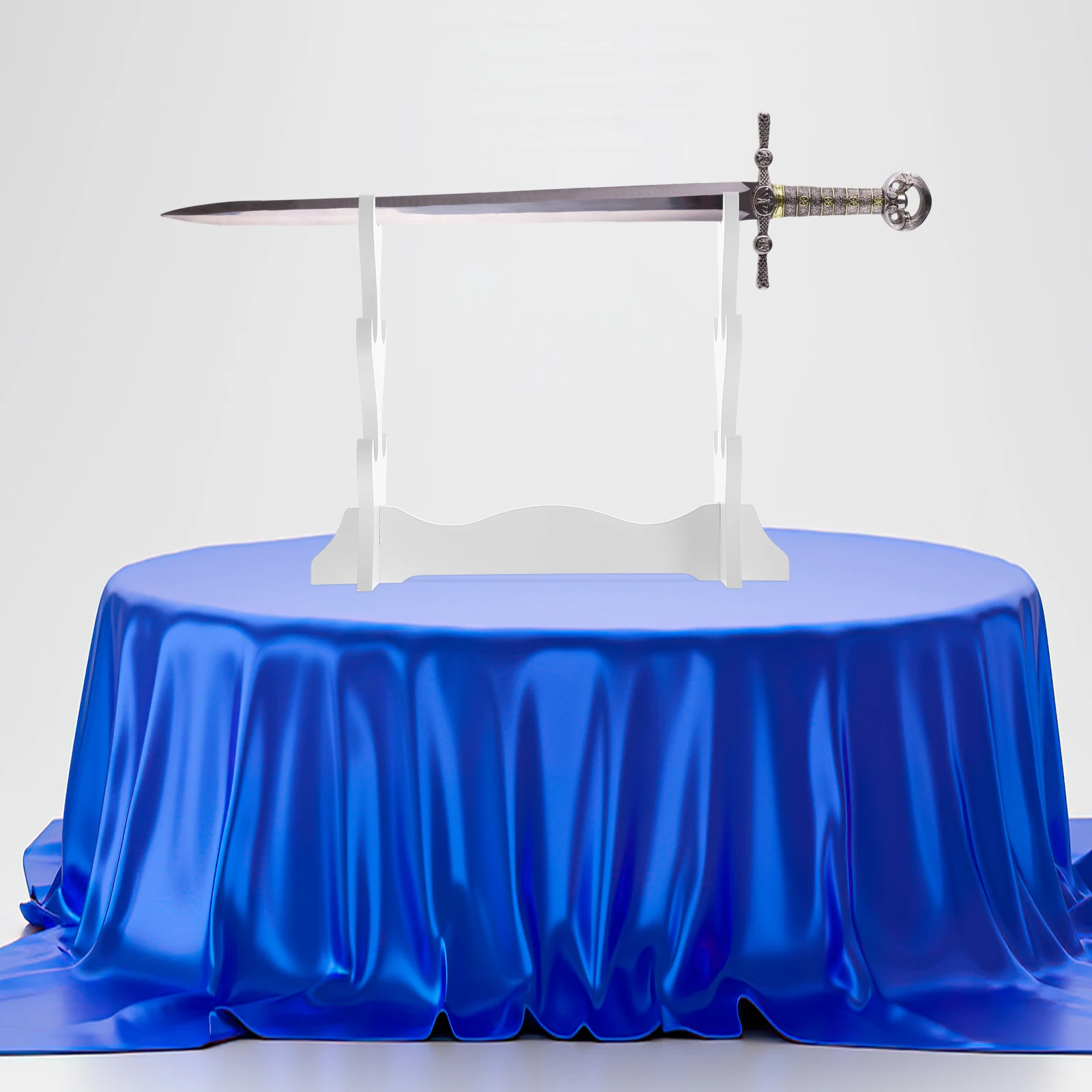 

Display Musical Instrument Stand Desktop Lightsaber Holder Rack White Wood