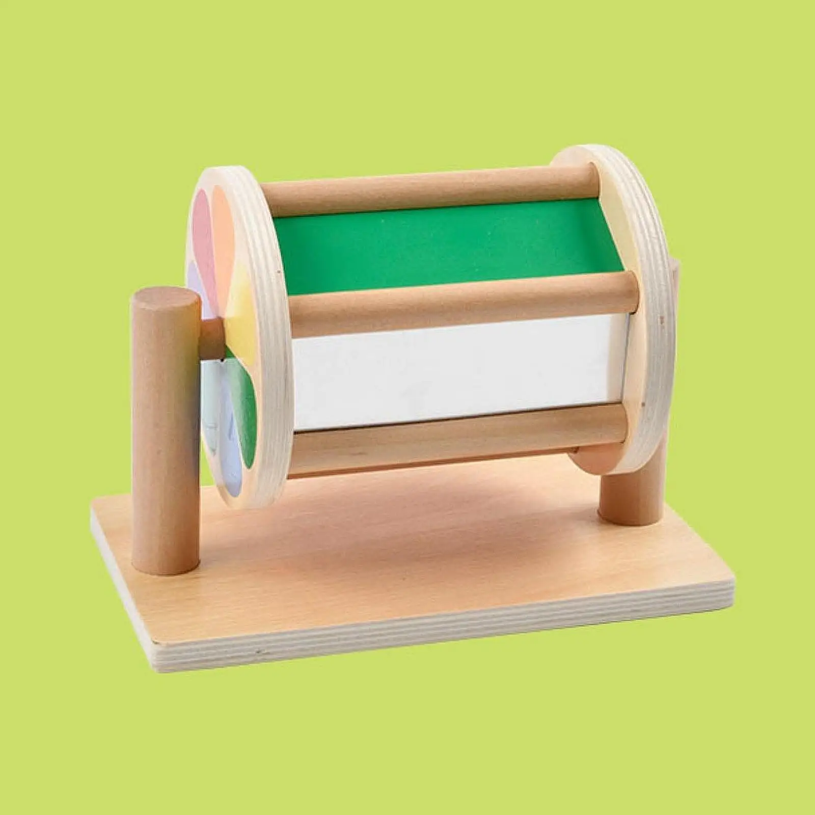 Montessori Rotating Toy Drum Rotating Wheel Educational Toy Rolling Textile Drum for 2 Years Old Boys Girls Baby Children Infant