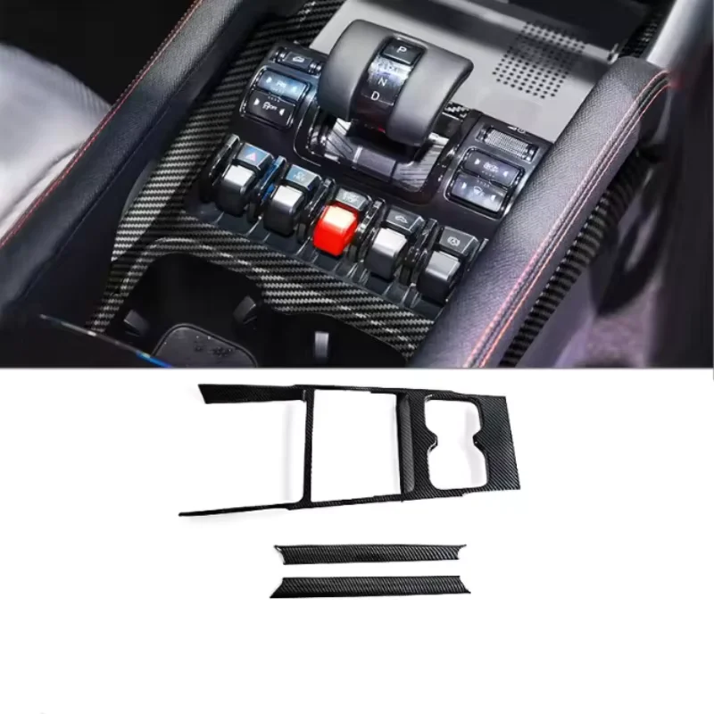 LHD For BYD Shark 6  2025-2026 ABS Plastic Gear Shift Panel Cover Trim Carbon Fiber Style Self-Adhesive Interior Accessories