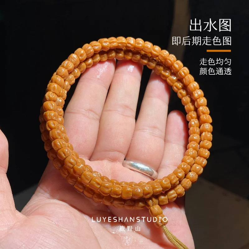 

Браслет унисекс Hezhen Passion Seed с натуральной кожаной гладкой текстурой, 108 бусин из босвеллии и бодхи.