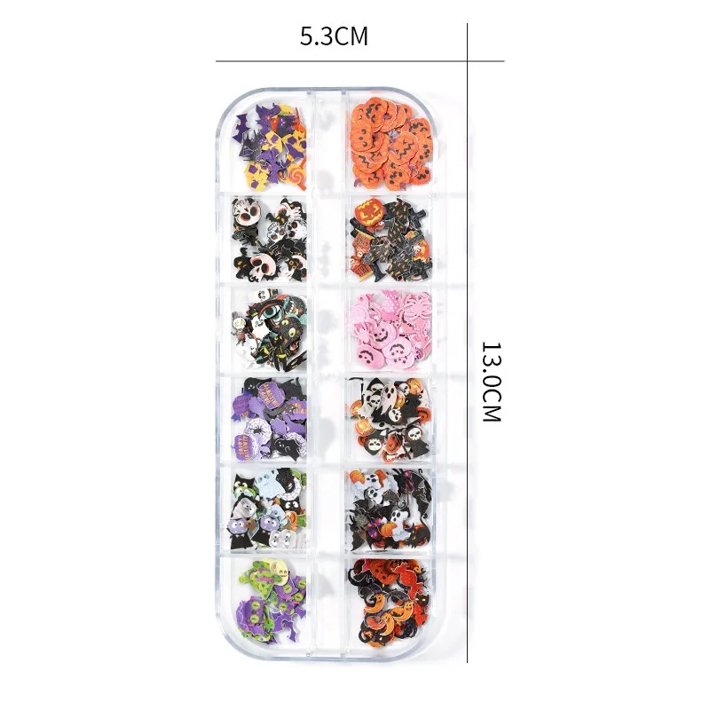 12-Gitter Nail Art Aufkleber Weihnachten Nagelaufkleber Schneeflocke Blätter Blume Holzzellstoff DIY Nagel Charm Nagel Pailletten Maniküre Zubehör