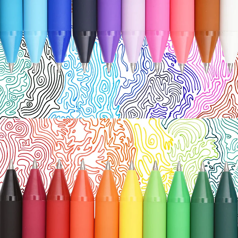 Kawaii Kaco-bolígrafos de Gel de 20/10 colores, 0,5 MM, tinta de Color, papelería retráctil, escritura suave para diarios, cuadernos, planificador, dibujo