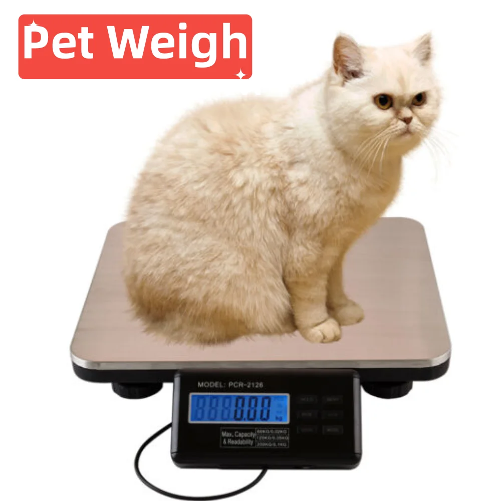 660LBS Digital LCD Display Pet Scale 300KG Vet Weigh Dog Cat Platform Scale Floor Bench Scale Accurate Weighing