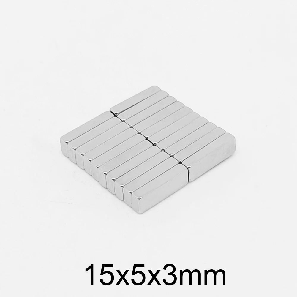 10/20/50/100/150/200/300PCS 15x5x3 Quadrate Small Magnets N35 Block Rare Earth Neodymium Magnet 15x5x3mm Permanent Magnet 15*5*3