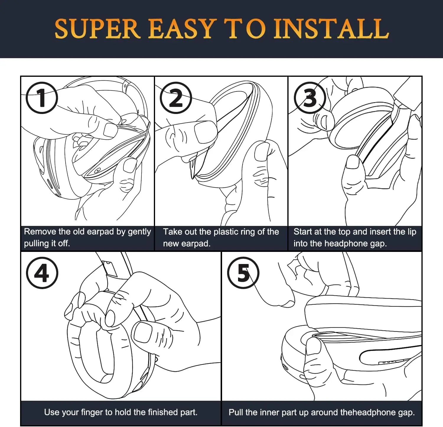 Replacement Ear Pads for Sennheiser Headphones, Fits HD450BT / HD4.50 /HD4.50BTNC/ HD 458BT/ HD450/ HD4.50 BT, Headset Ear Cushi