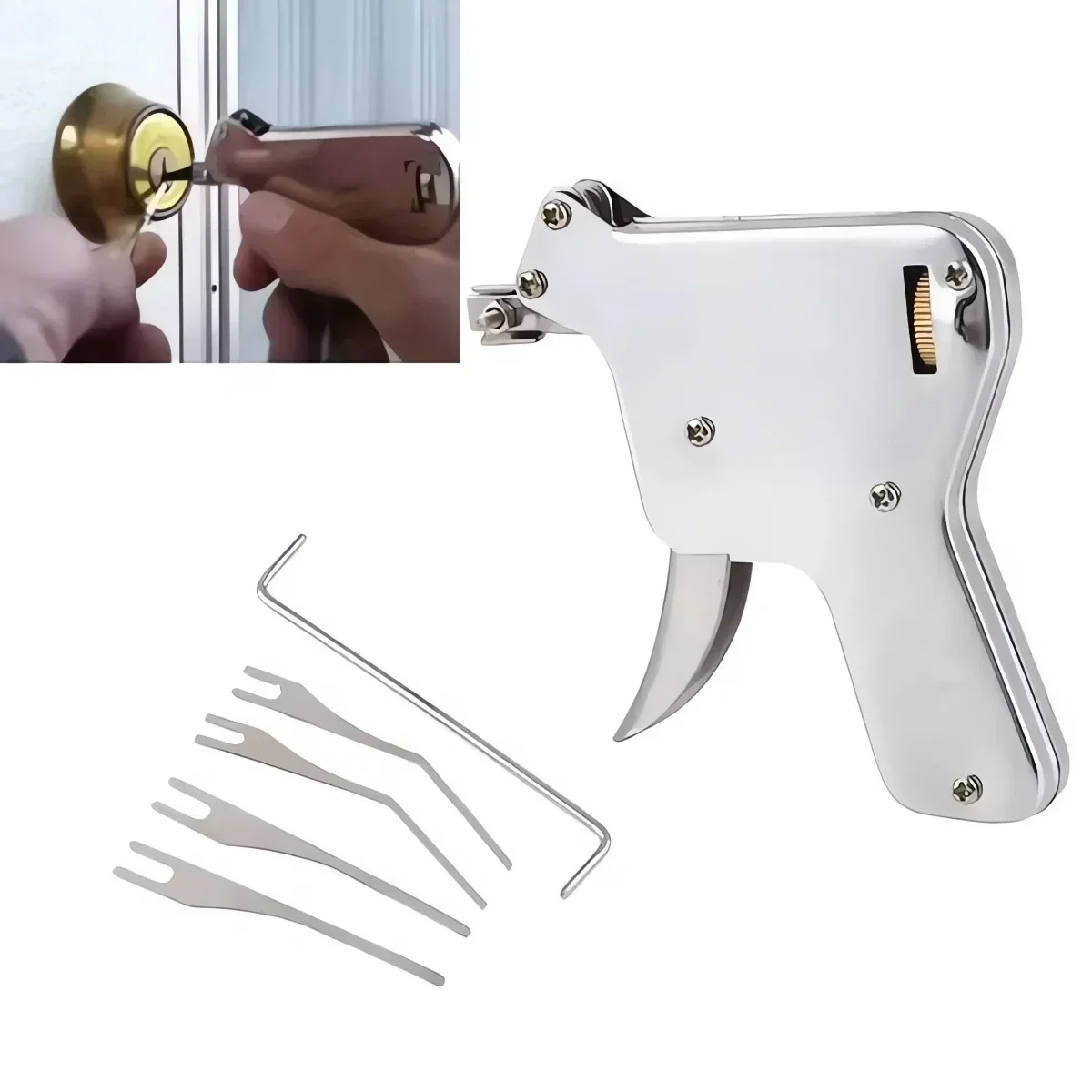 

New Lock Pick Bumps Stainless Steel Door Opener Key Gun-Repair Tool Kit Gun Parts Strong Steel Lock Picking Tool Set Extractor