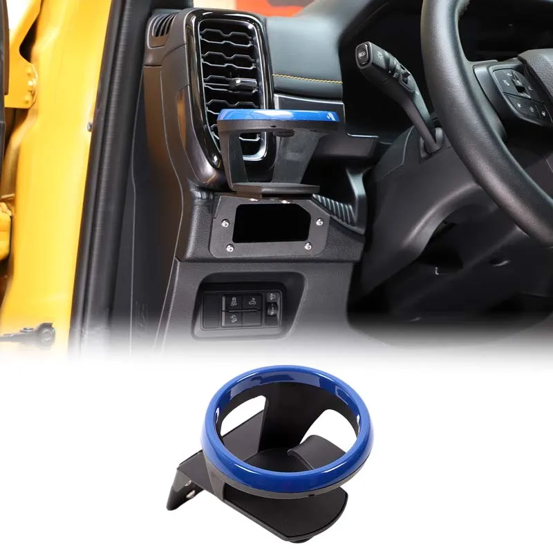 

For Ford Ranger 2023+ carbon steel black car instrument panel water cup holder under the left air outlet car accessories