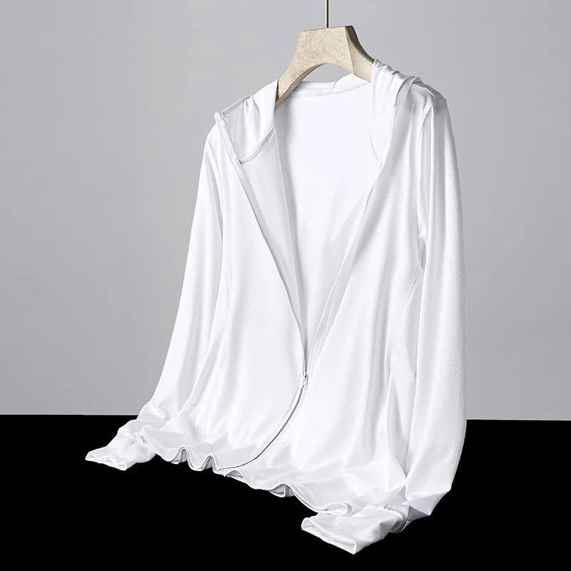 

Ice Silk Lightweight Breathable Summer Sportswear Women's Fishing Cycling Casual Outdoor Hooded Cardigan Outerwear