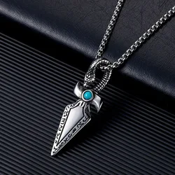 Stainless Steel Titanium Viking Pirate Snake Arrow Head Hip Hop Punk Pendant Collar Chains Necklace for Men Women Jewel