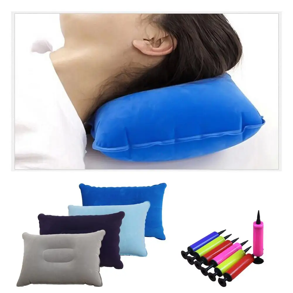 Portable Fold Outdoor Travel Sleep Pillow Camping Tent Inflatable Pillow Comfortable Picnic Beach Camping Inflatable Pillows