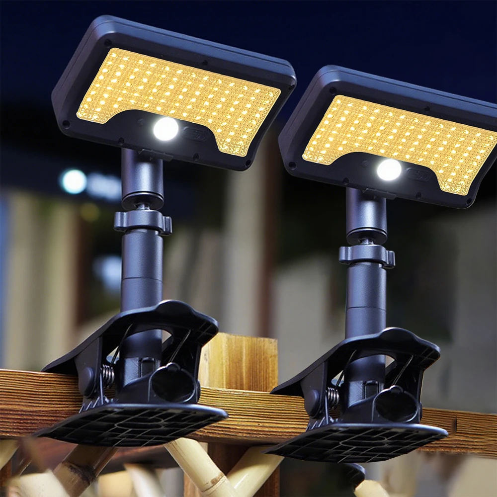 

Solar Clip-on Motion Sensor Lights Outdoor 360° Rotatable Vertically Adjustable 4 Lighting Modes Waterproof Fence LED Lamp