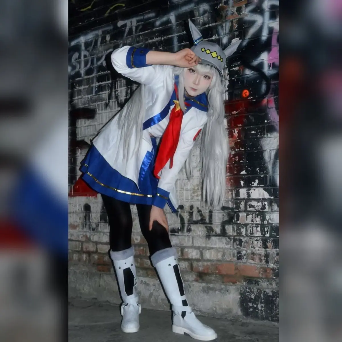 Anime Pretty Derby Oguri Horse ears Cap Ear Peaked Hat Coser Cartoon Baseball Cap Props Role Play costumes