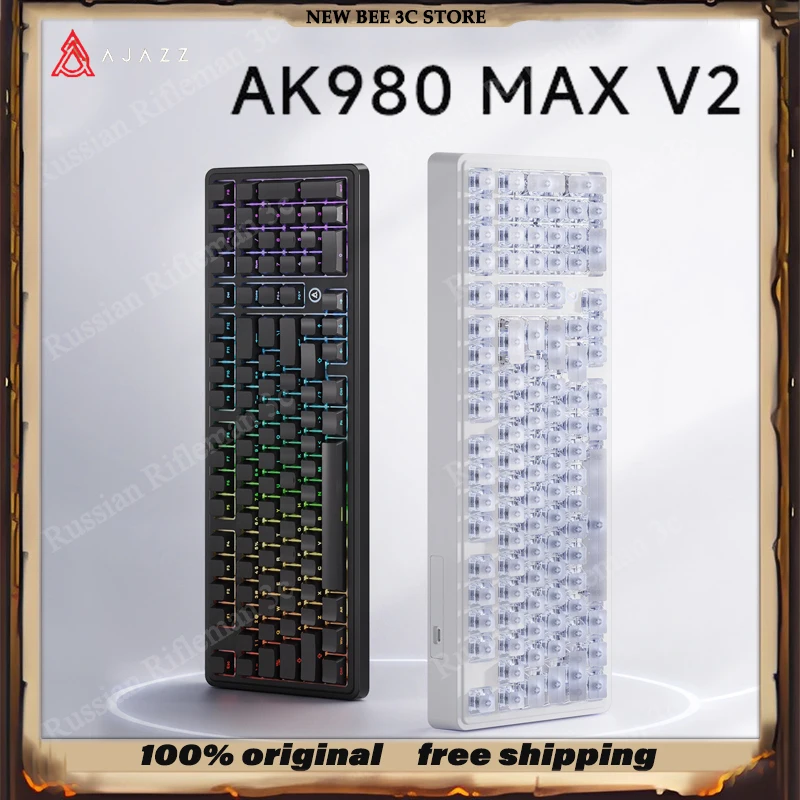 Ajazz AK980 Max Magnetic Switch Mechanical Keyboard Wired Hot Swap Custom Side Printed Keycaps 8K 64K 0 08 Ms Esports Gaming