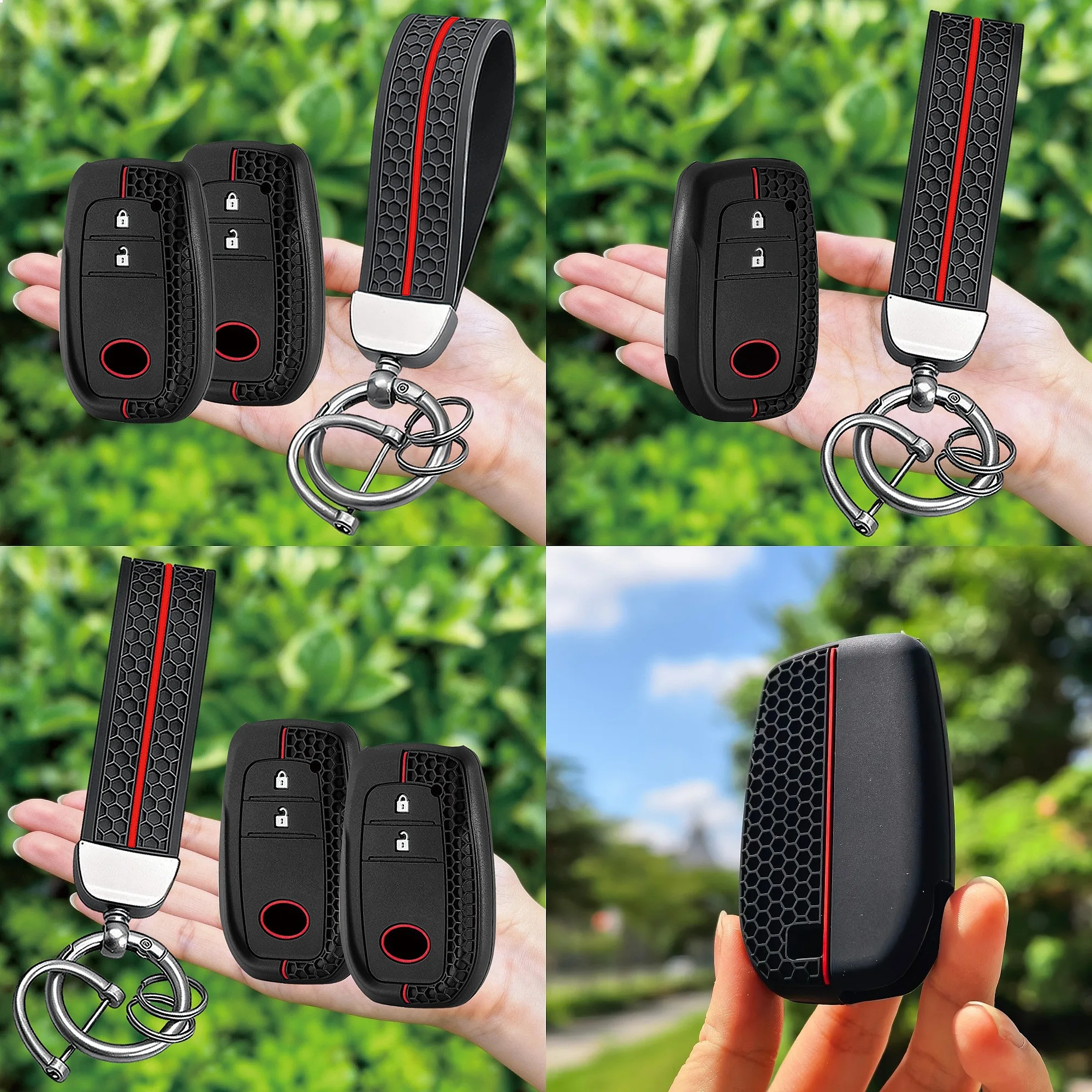 Silicone Car Key Fob Cover Case For Toyota Corolla Hatchback Cross Yaris Cross Prius Hilux Land Cruiser LC200 LC250 LC300