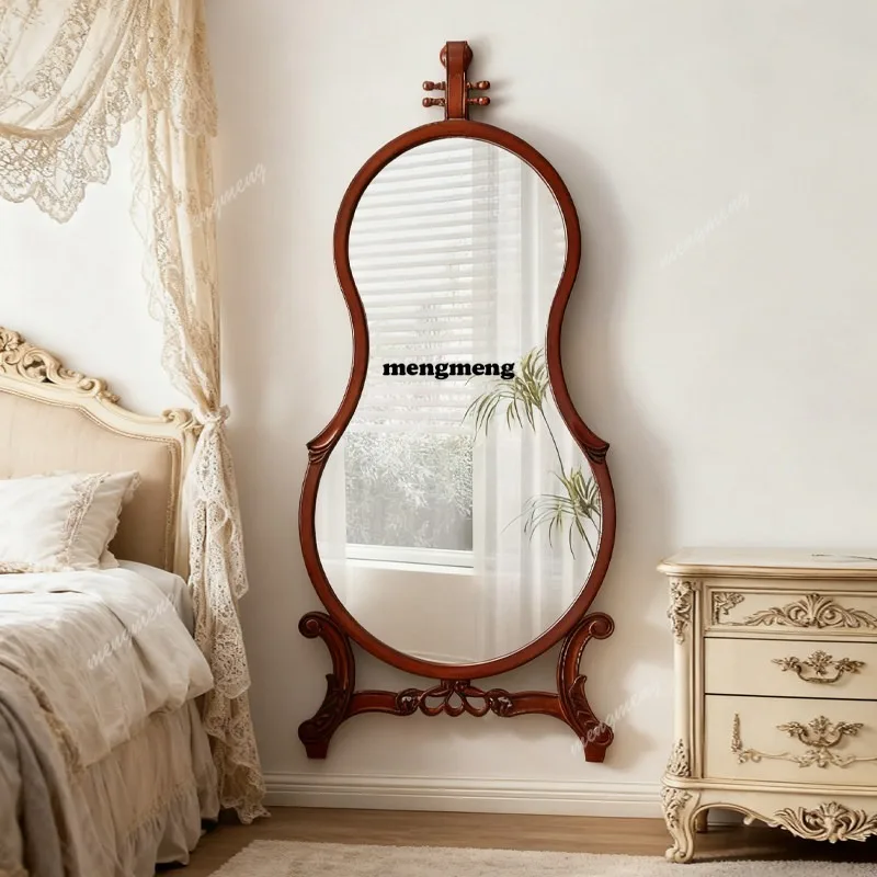 Violin art mirror French retro decorative mirror European floor-to-ceiling full-body dressing mirror