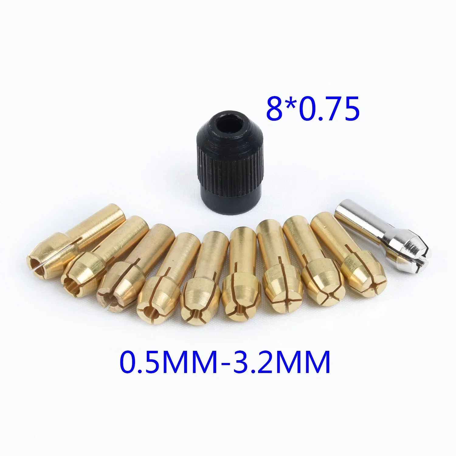 

10Pcs 0.5-3.2mm Electric Grinder Drill Collet Quick Change Chuck For Power Rotary Accessories Mini Drill Chuck Adapter