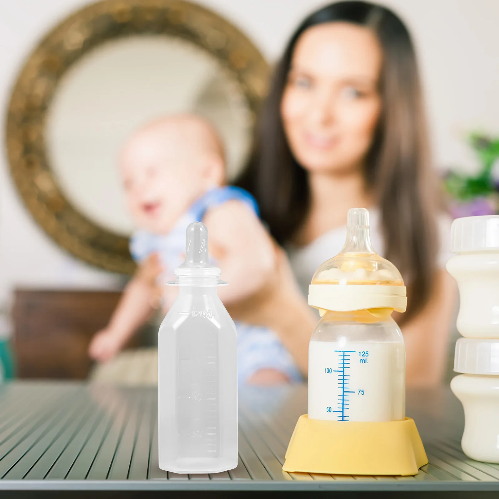 

6pcs Baby Bottles Disposable Clear Scale Polypropylene PP Soft Silicone Teat Newborn Feeding Helpers Milk Powder