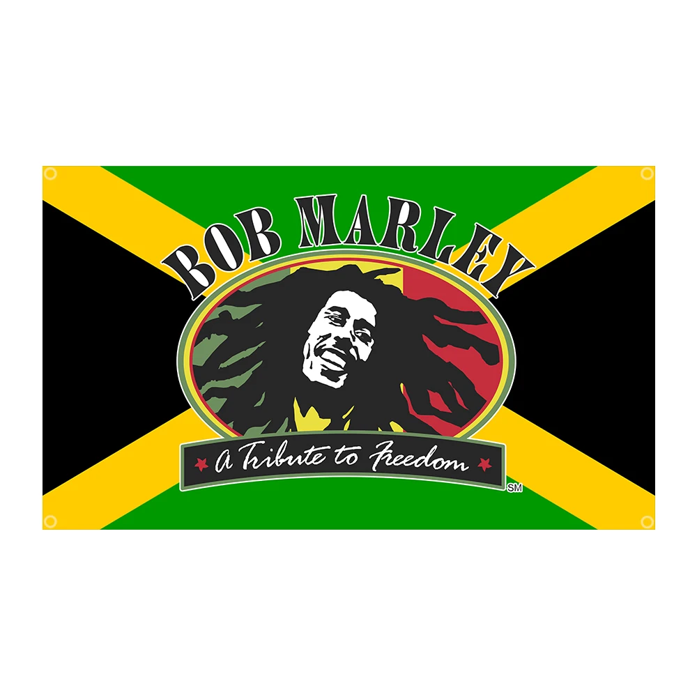 90x150cm Bob Marley Jamaica Reggae Flag Polyester Printed Bedroom or Outdoor Decoration Banner Tapestry