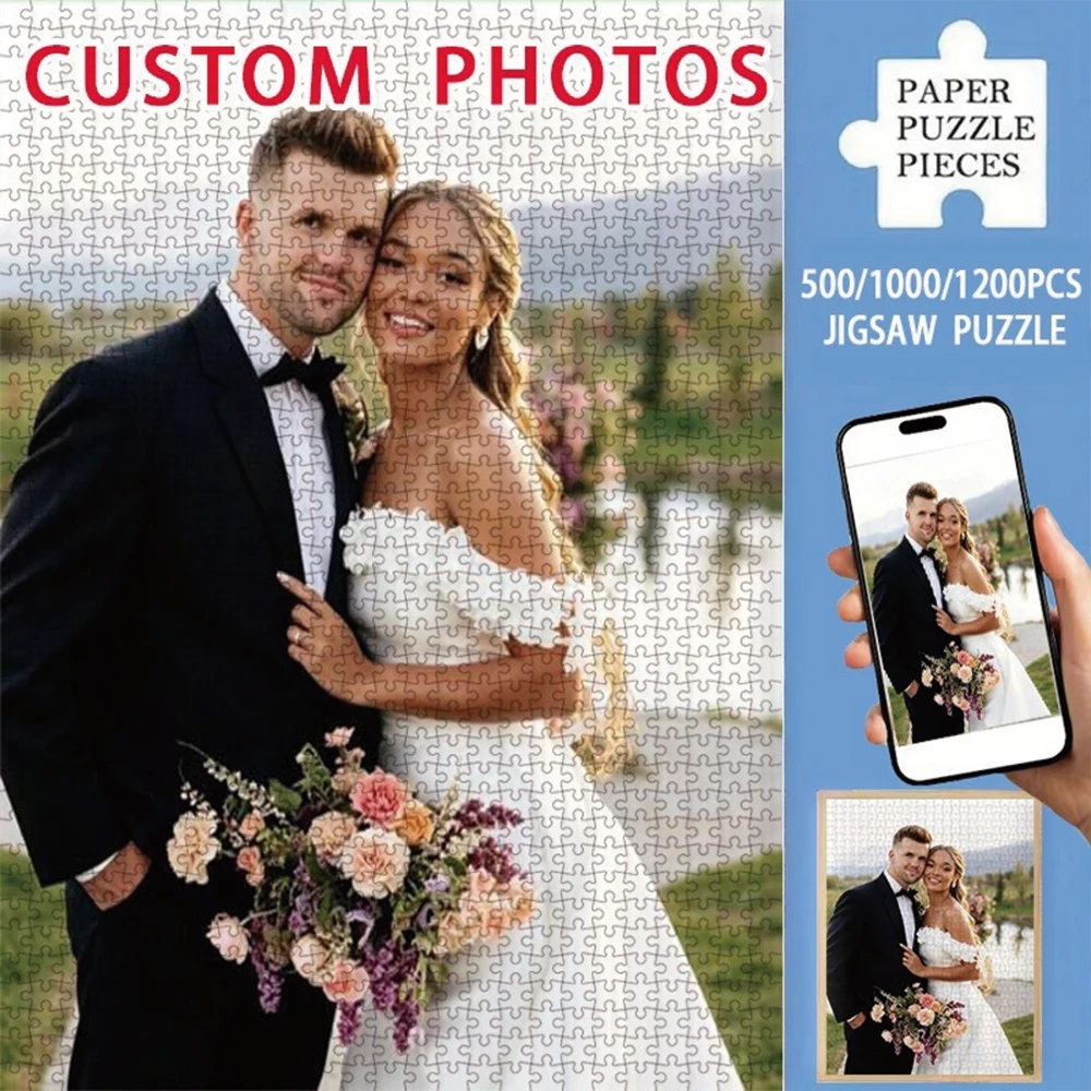 35/300/500/1000pcs Personalized Custom Photo Puzzle Couple Photos Personalised Gift Idea