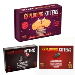 Exploding Kittens 4 w 1, rodzinna gra planszowa, zabawna gra karciana dla dorosłych, odpowiednia na prezent świąteczny