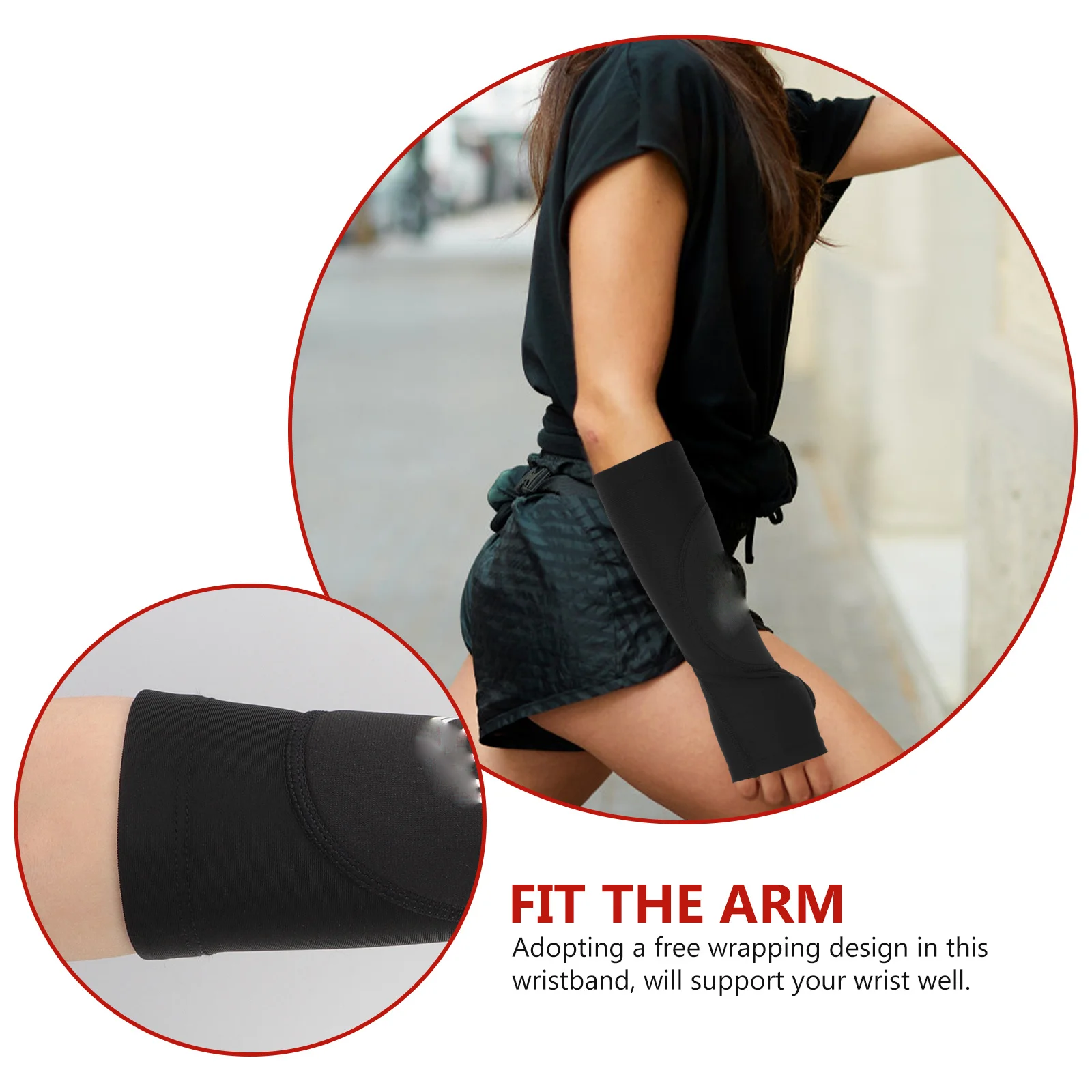 

2Pairs Sports Wrist Brace Elastic Breathable Adjustable Wrist Protector Arm Band Exercise Weightlifting Volleyball