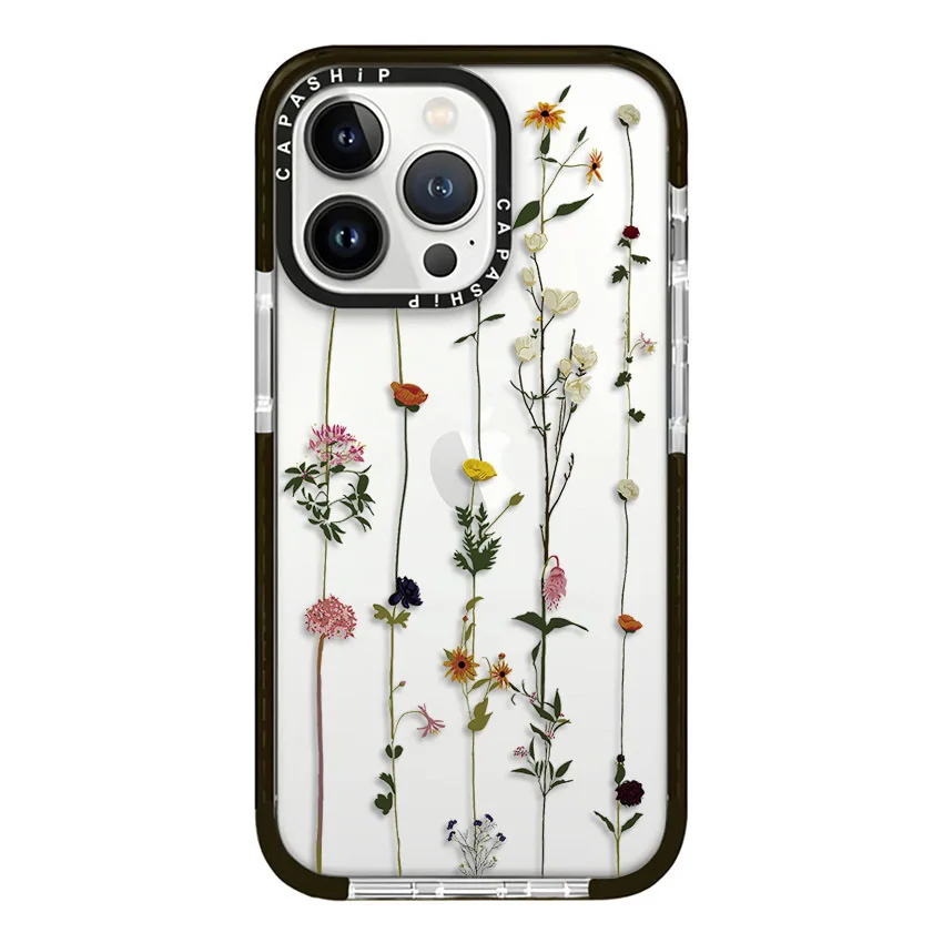 Transparent Fresh And Elegant Flowers Case For iPhone 16 15 14 13 12 11 Pro X XS XR Max 7 8 Plus Soft TPU Shockproof Back Cover