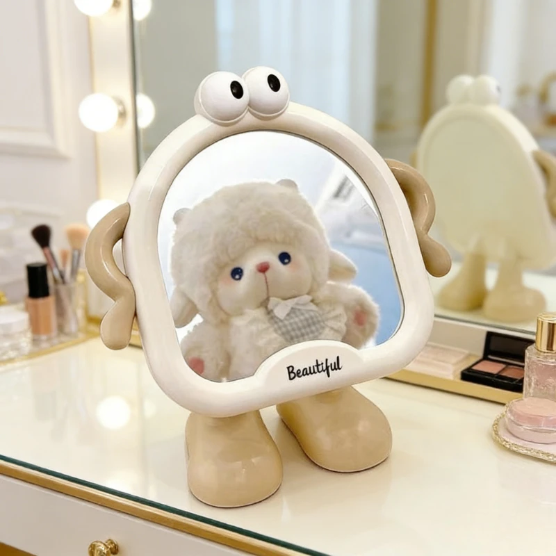 

Funny Cartoon Decorative Mirror Cute Student Makeup Mirror Portable HD Desktop Mirror for Bedroom Dorm
