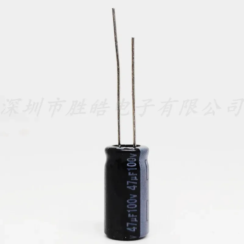 Capacitor eletrolítico de alumínio, série, 100V47uF, alta qualidade, 100V47uF, 8x12mm, 10pcs