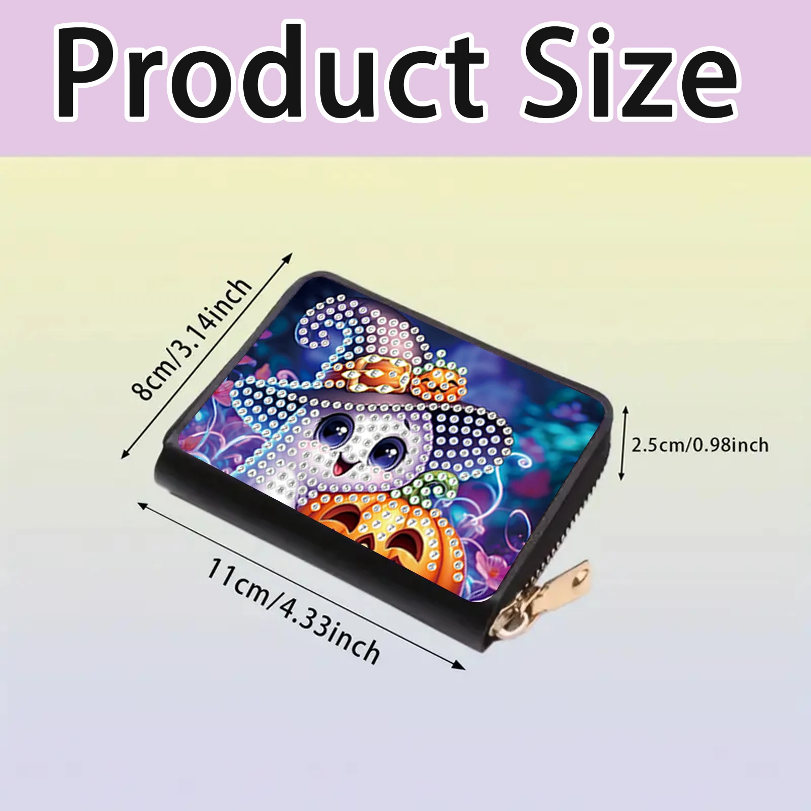 Diamond Art Painting Pocket bag Kits,Animal theme Special Shape Diamond  Art Small Cards and Coins bag Storage Tote Art Bag Gift