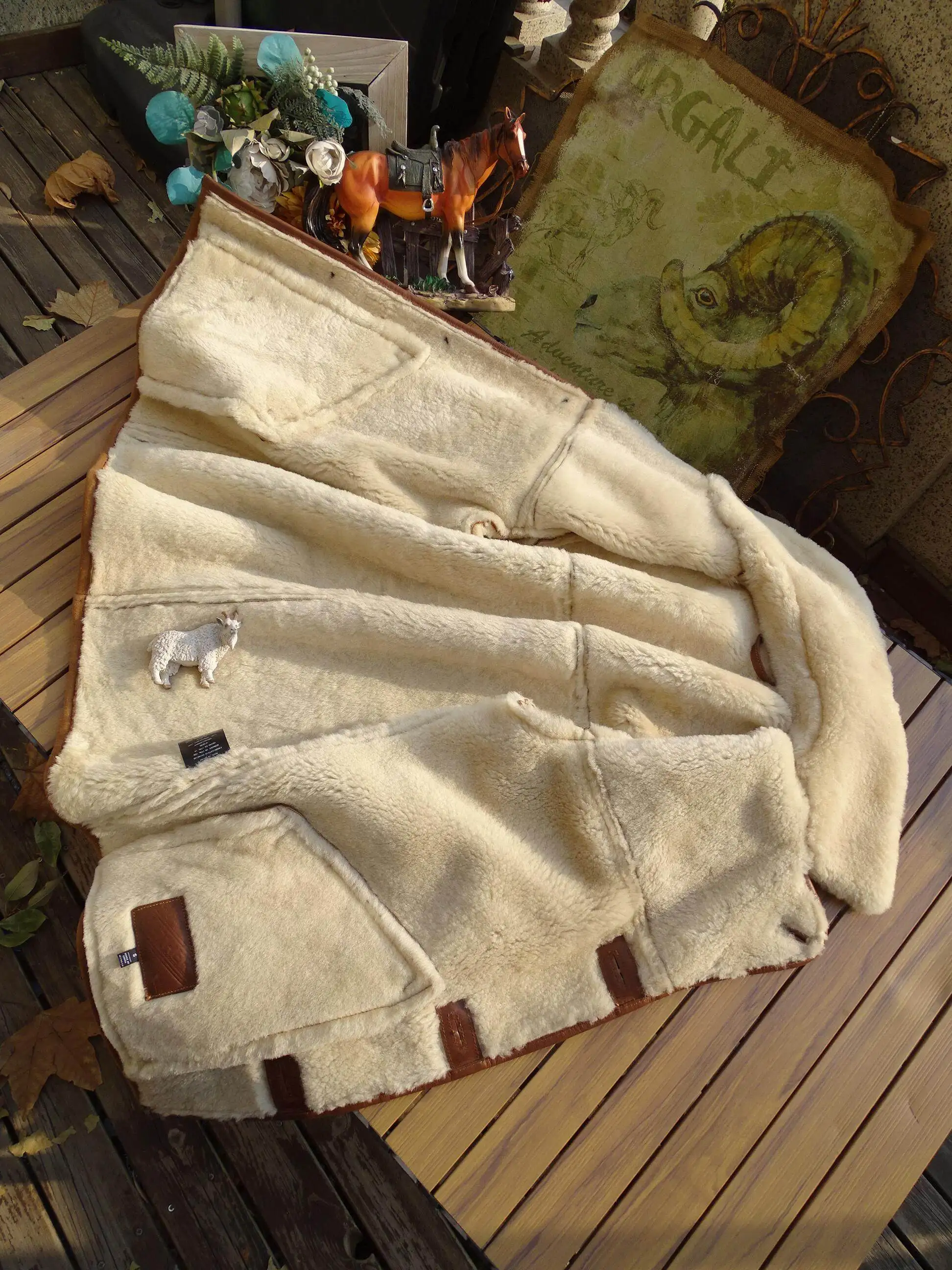 Tailor Brando Australian Natural Sheepskin Shearling Unisex Classic Rancher Retro Genuine Fur Jacket