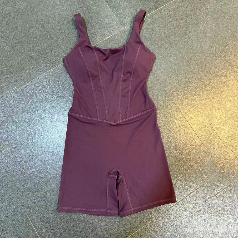 

Sports Jumpsuit Naked Feeling Yoga Bodysuit Gym Set Adjustable Shoulder Straps Fitness Suit Backless Sportswear Short Rompers
