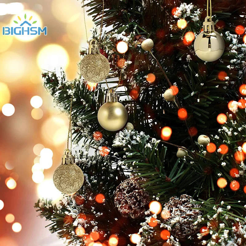 24pcs Christmas Ball Ornaments Shatterproof Christmas Ornaments Set Decorations For Xmas Tree Balls 3cm 1.18 Inch