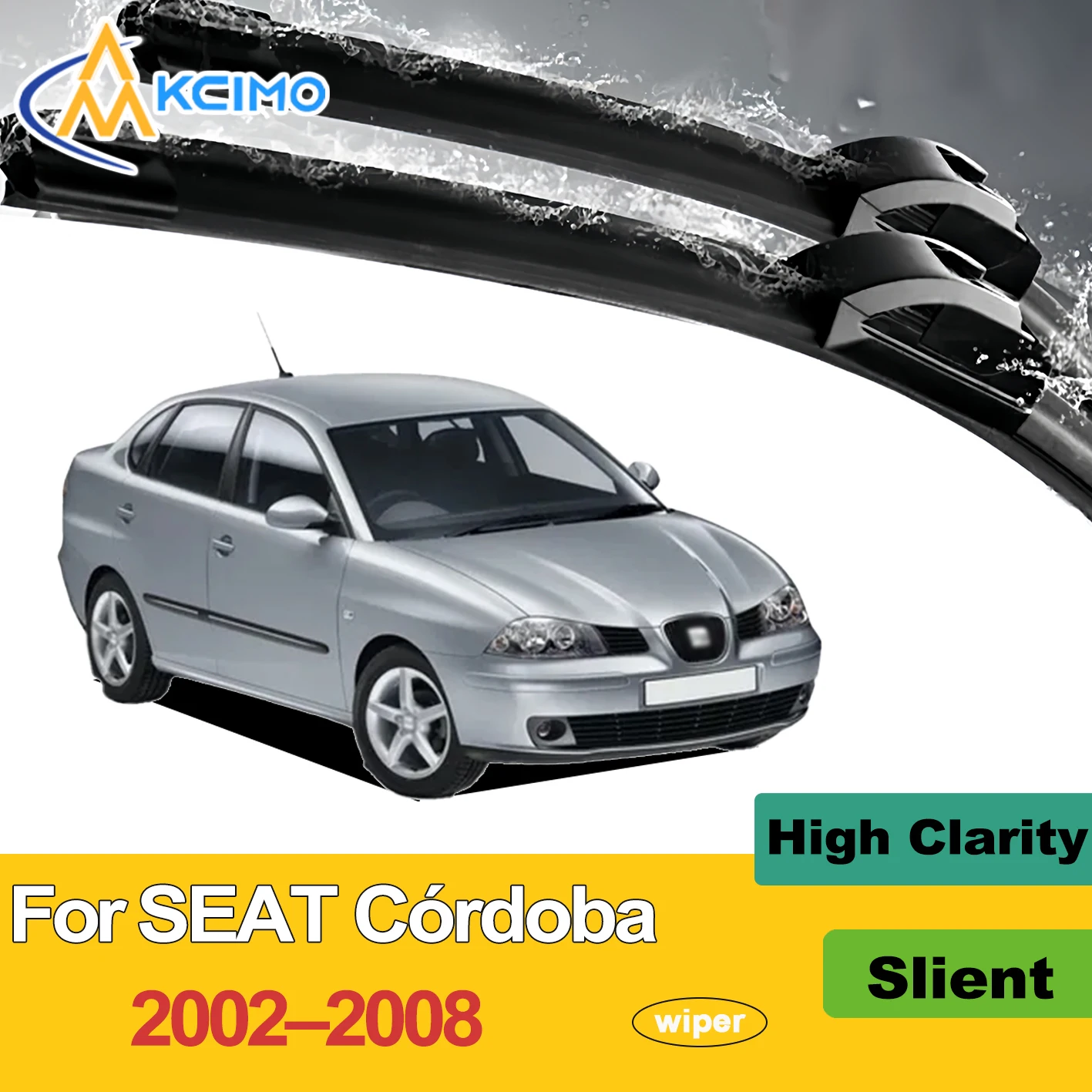 

KCIMO 2Pcs Premium Windshield Wiper Blades Fit for SEAT Córdoba 2002-2008 All Weather Car Accessories