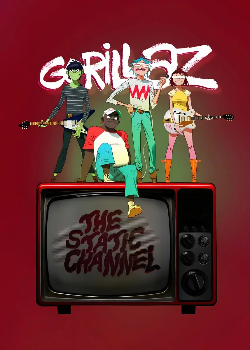 Virtuele Anime Rock Band Gorillaz Poster Moderne Muziek Album Cover Canvas Schilderij Wall Art voor Club Woonkamer Home Decor Muurschildering