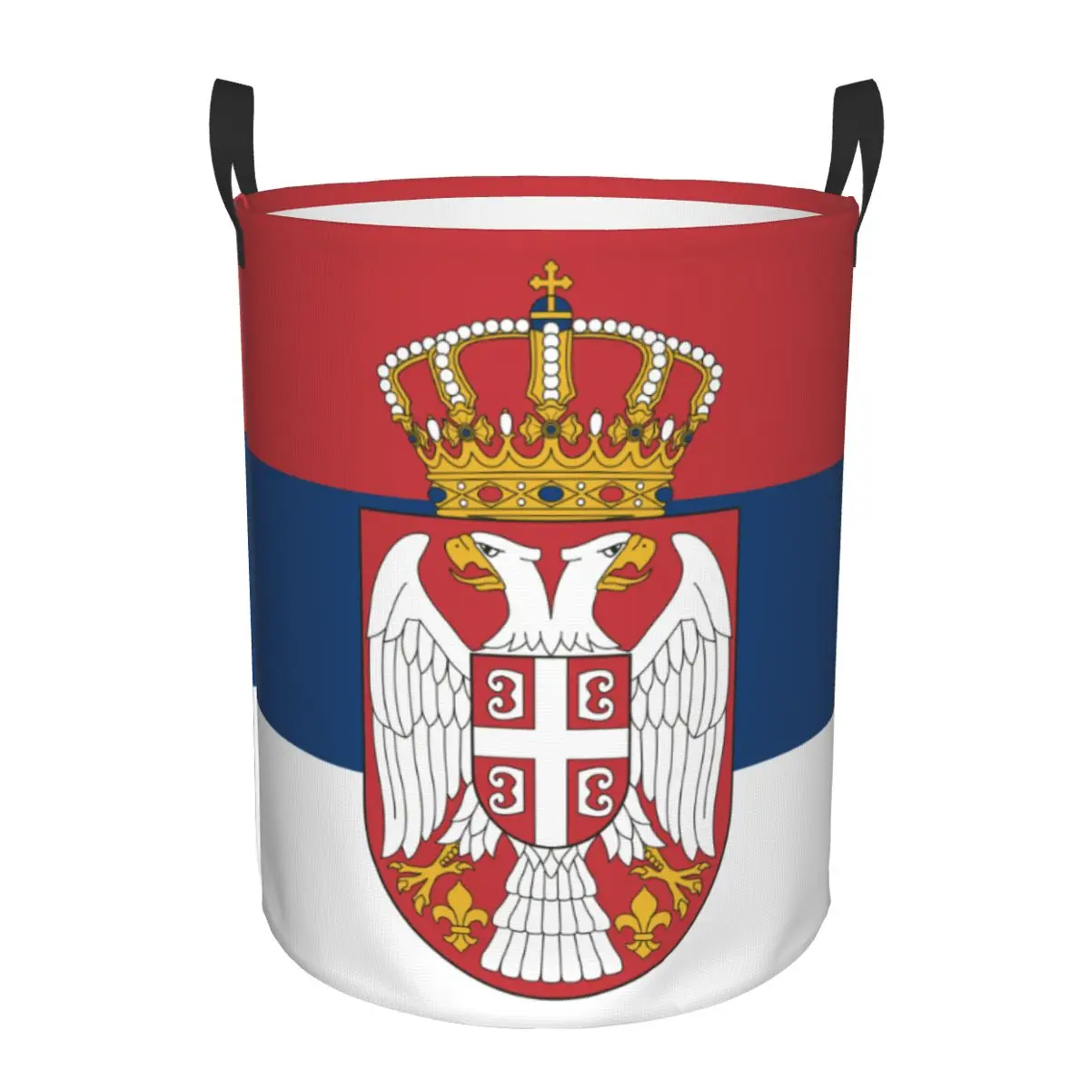 

Custom Coat Of Arms Of Serbia Laundry Hamper Large Storage Basket Serbian Proud Girls Boys Toy Organizer