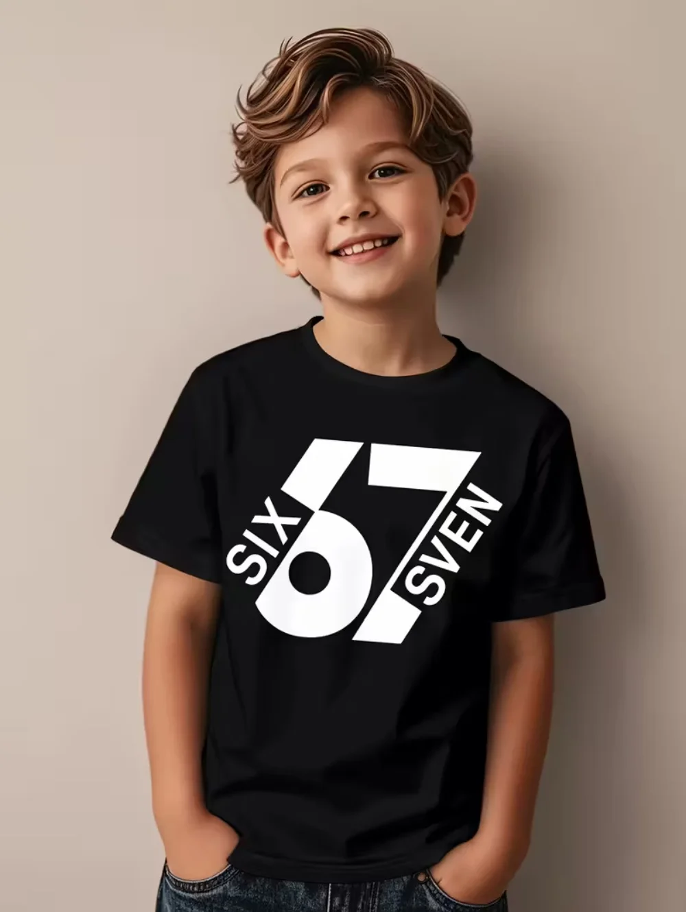 67 Meme T-Shirt for Kids Funny Digital 3D Print Summer Short Sleeve Tee Loose Comfortable Tops Streetwear Fashion Kids Clothes #2