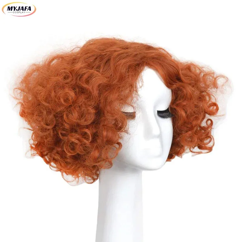 2025 Alicia en el país de las maravillas 2 Sombrerero loco Peluca de cosplay Tarrant Hightopp Naranja oscuro Rojo Rizado Halloween Carnaval Fiesta Pelucas de anime + W
