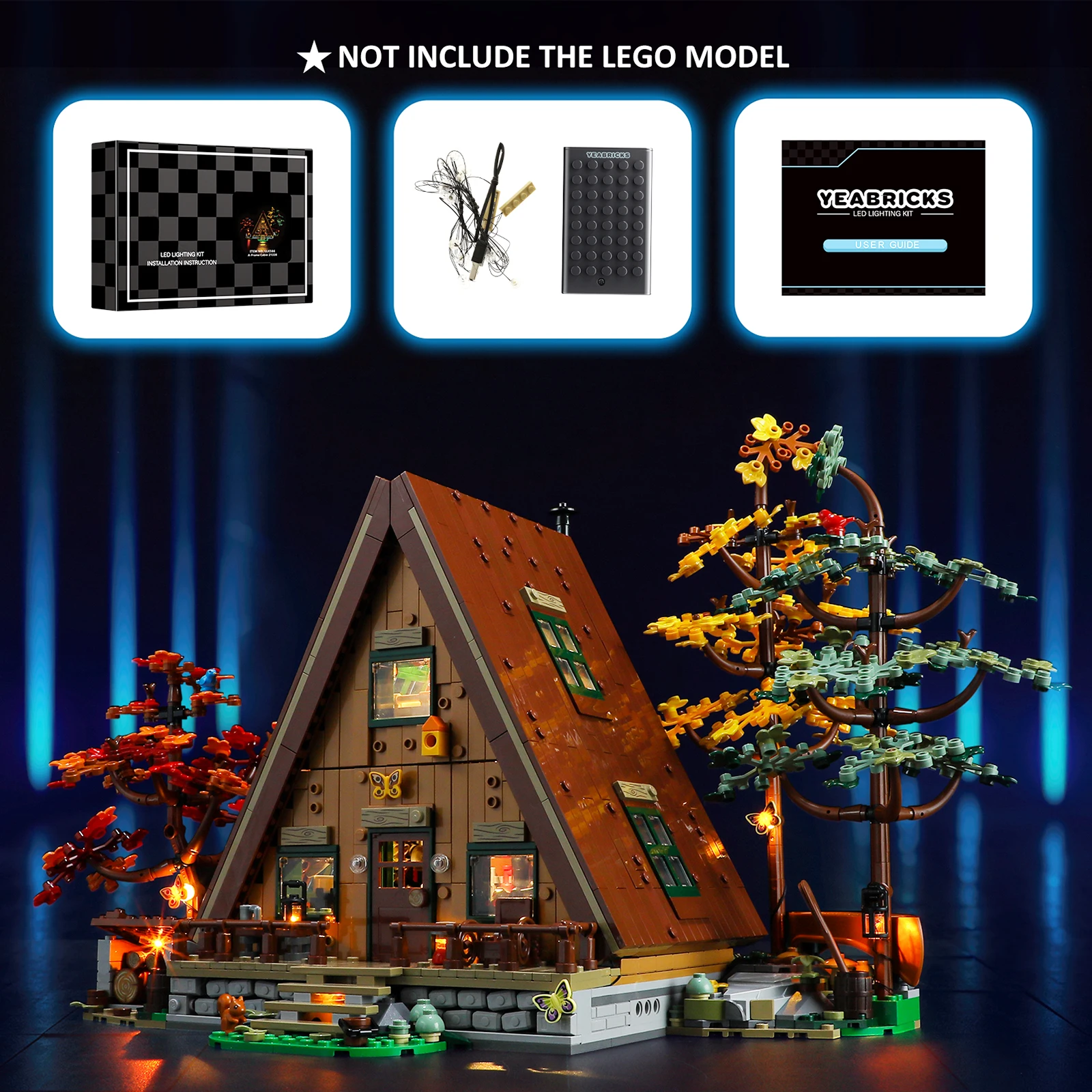 JOY MAGS Led Light Kit per il 21338 A-Frame Cabin Building Blocks Set (non includere il modello) mattoni giocattoli per bambini