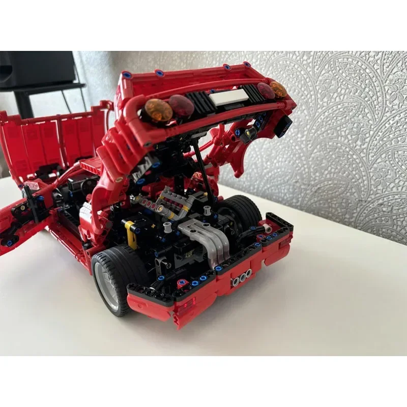 MOC-190464 Rode Nieuwe F40 Supercar Bouwsteen Model 1433 Onderdelen Kinderen Verjaardagsonderwijs Bouwstenen Speelgoed Cadeau