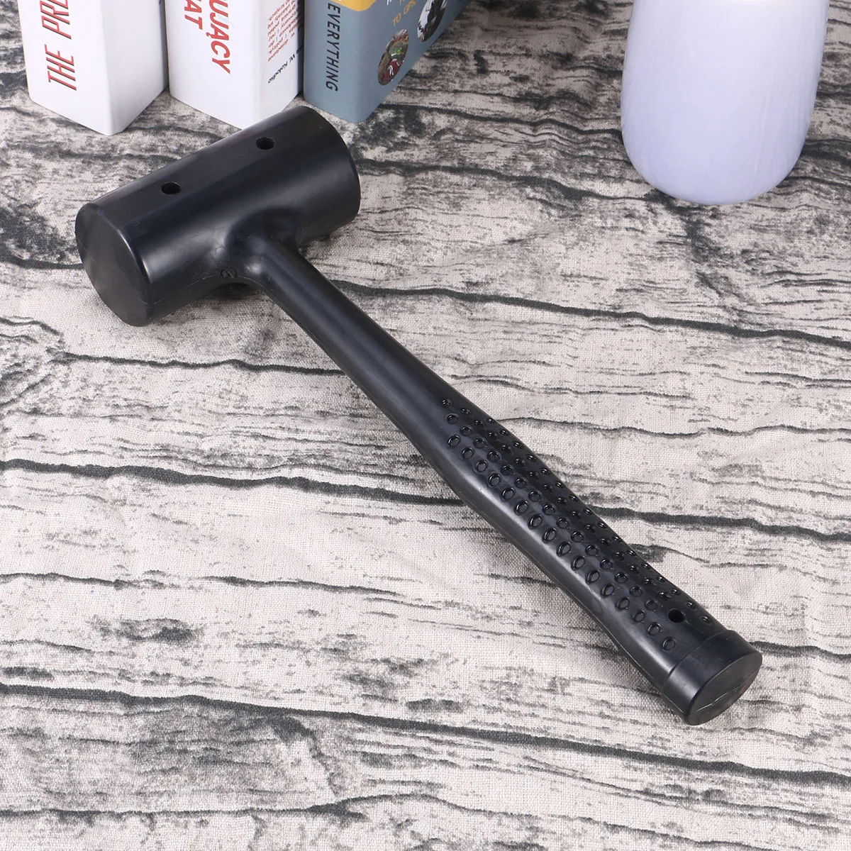 

Small Rubber Anti-Vibration Hammer Black Steel Handle Ergonomic Grip for Floor Tile Installation Rubber Coated Anti-Slip