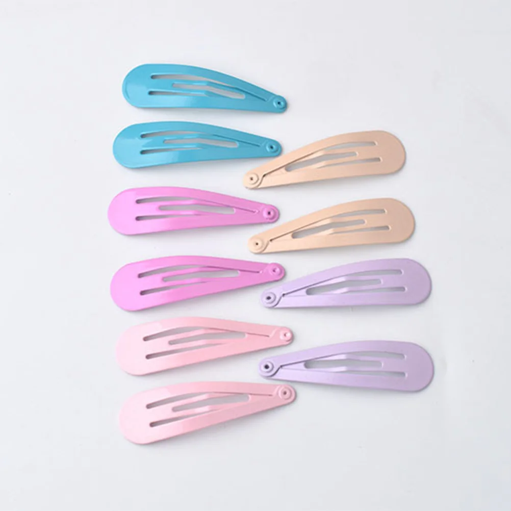 

60pcs Solid Color Hair Clips For Water Droplet Snap Barrettes Cute Headwear Decor Daily Wear Diy Hat Accessory