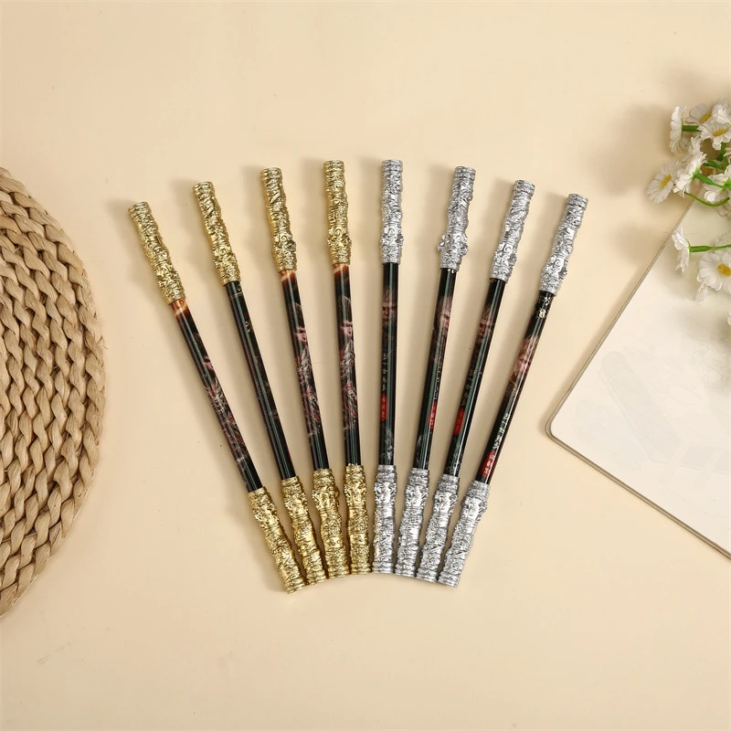 24Pcs Wholesale Creative Black Myth Wukong Golden Hoop Rotating Gel pens Student Fun Exquisite Stationery Back to school